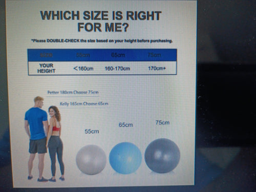 Athletic Works 55cm Exercise Ball w/pump